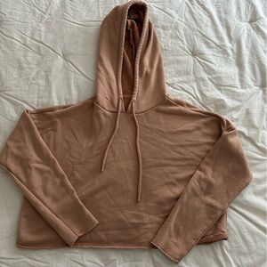 Aerie Peach Cropped Hoodie Sweatshirt